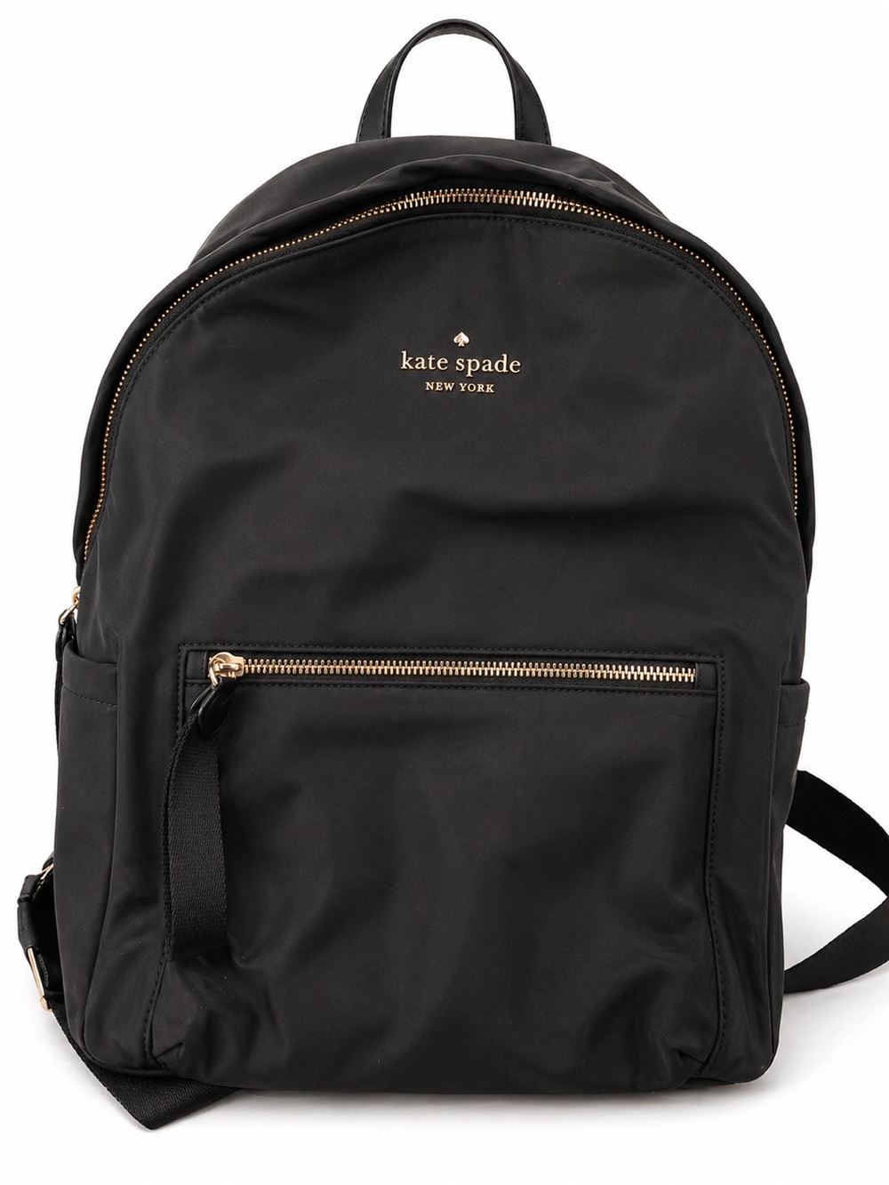 kate spade black nylon backpack with matching black wallet and gold hardware - Picture 2 of 11
